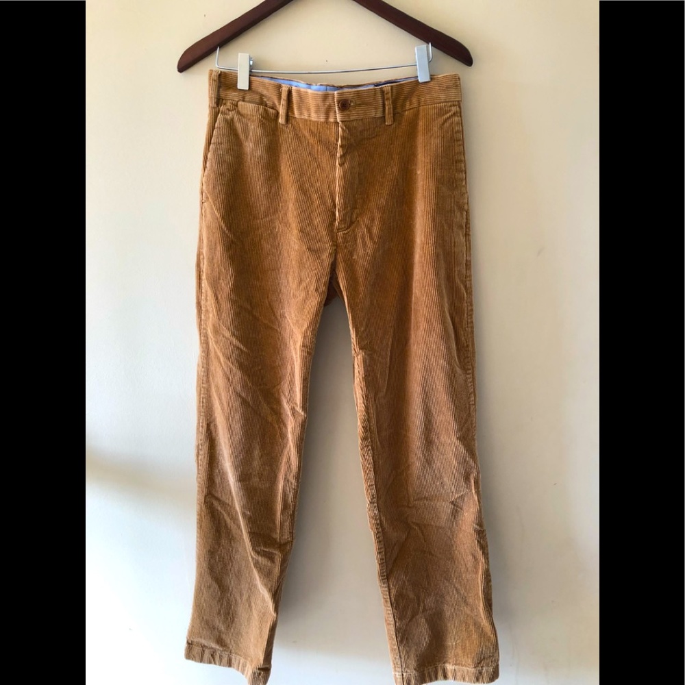 Gold corduroy pants by Ralph Lauren.
